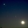 木星と月齢1.6の月にはさまれたポン･ブルックス彗星