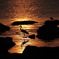 夕焼けの水辺