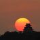 夕日と川之江城