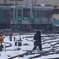 鉄道員さんと雪景色