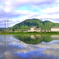 水田の中の山