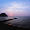 防波堤と夕陽