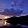 湖畔の夕暮れ