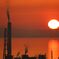煙突と夕日