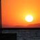 防波堤から見た夕日