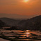 棚田の夕照