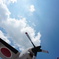 自衛隊機と夏雲