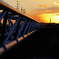 芥川夕方の水路橋