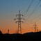朝の送電塔