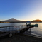 湖畔の夕暮れ