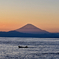 相模湾越しの夕富士