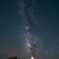 野島崎灯台　白いベンチ　星空