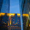 Between buildings