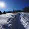晴れの雪山にて