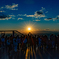 夕日を撮る人々。