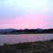 水田の夕焼け