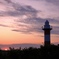 夕日と灯台
