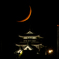 三日月と小牧城