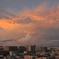 夕焼けと雨雲と夏雲と