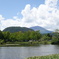 浅間山と離れ山　矢ケ崎公園にて