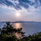 夕暮れの空と海