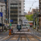 朝の駅前通り