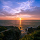 the sunset at Tojinbo