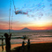 夕焼け　シャボン玉が舞う（フィルム）