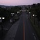 夜明けの歩道橋から