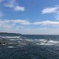 勝浦の青い海。