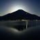 藍と群青に浮く二つの富士