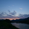 夏の終わりの夕陽。