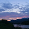 PinkとBlueの夕陽。