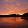 芦ノ湖での夕焼け