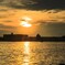 大淀川の夕焼け (日没前) - ①