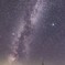 クリスマスツリーの木と天の川