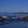 青に染まる茅ヶ崎海岸