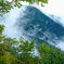 霧の中へ下山