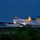 HAC oneworld/Departure after sunset