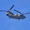 Ｋ川上空・自衛隊大型輸送ヘリコプター（CH47チヌーク）