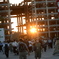 万博と夕日