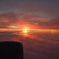 上空１００００ｍからの夕日