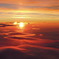上空１００００ｍからの夕日
