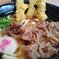 肉ごぼ天うどん。