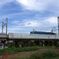 高架の線路　(貨物列車が来た！）