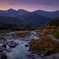 北アルプス 夕景