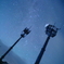 鉄塔と星空