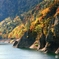 紅葉のダム湖