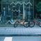 自転車で来た二人連れ