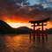 厳島鳥居夕景